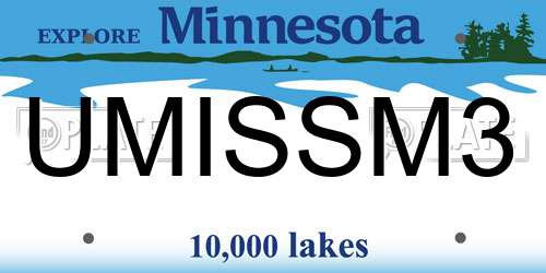 UMISSM3 Minnesota License Plate
