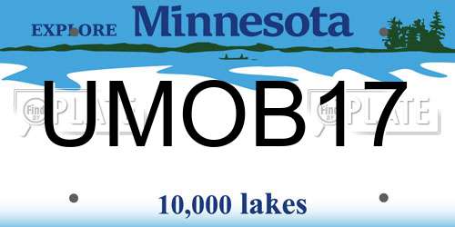 UMOB17 Minnesota License Plate