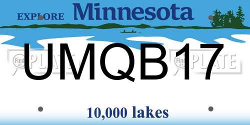 UMQB17 Minnesota License Plate