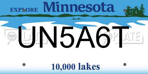 UN5A6T Minnesota License Plate
