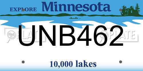 UNB462 Minnesota License Plate
