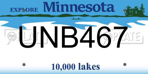 UNB467 Minnesota License Plate