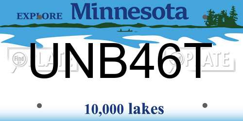 UNB46T Minnesota License Plate