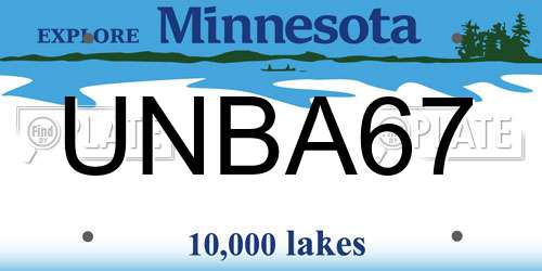 UNBA67 Minnesota License Plate