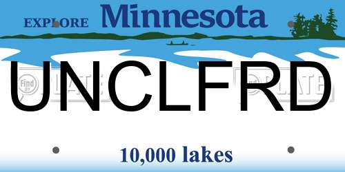 UNCLFRD Minnesota License Plate