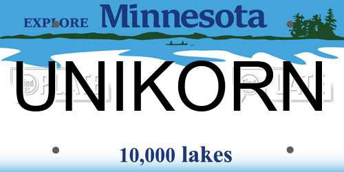 UNIKORN Minnesota License Plate