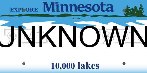 UNKNOWN Minnesota License Plate