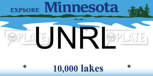 UNRL Minnesota License Plate