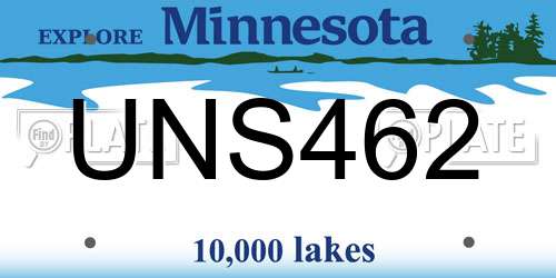 UNS462 Minnesota License Plate