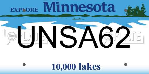 UNSA62 Minnesota License Plate