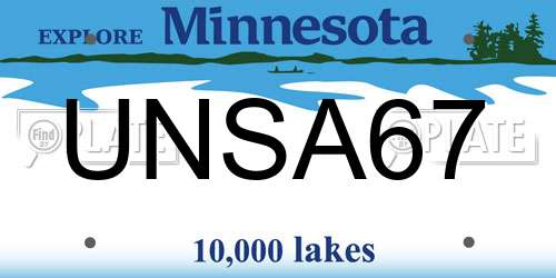UNSA67 Minnesota License Plate