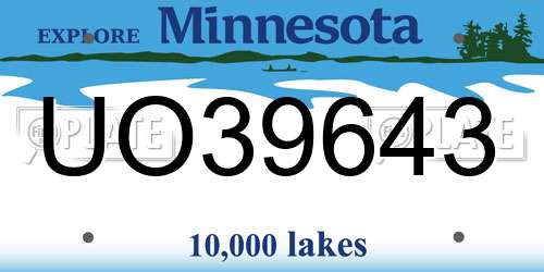 UO39643 Minnesota License Plate