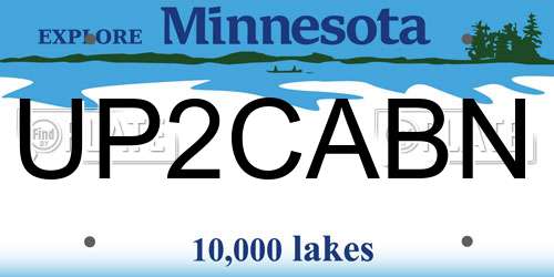 UP2CABN Minnesota License Plate