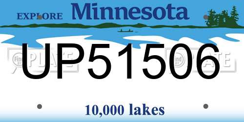 UP51506 Minnesota License Plate