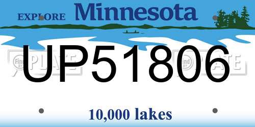 UP51806 Minnesota License Plate