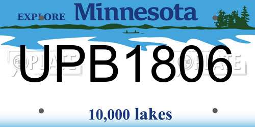 UPB1806 Minnesota License Plate