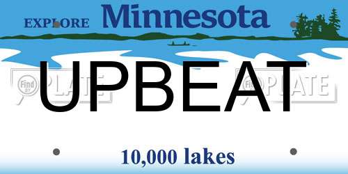 UPBEAT Minnesota License Plate
