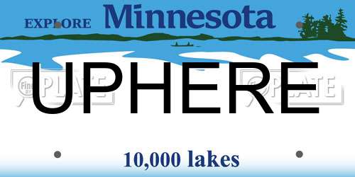 UPHERE Minnesota License Plate