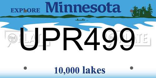 UPR499 Minnesota License Plate