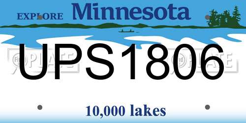UPS1806 Minnesota License Plate