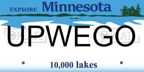 UPWEGO Minnesota License Plate