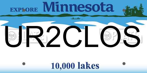 UR2CLOS Minnesota License Plate