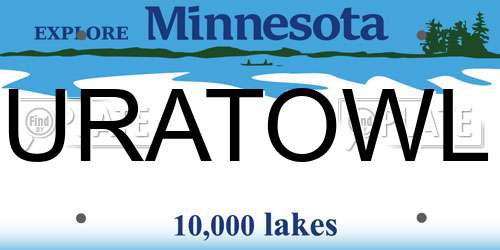 URATOWL Minnesota License Plate