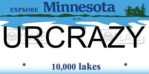 URCRAZY Minnesota License Plate