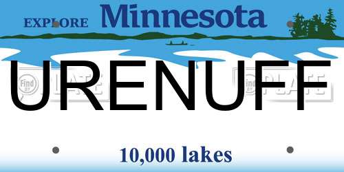 URENUFF Minnesota License Plate