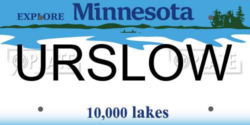 URSLOW Minnesota License Plate