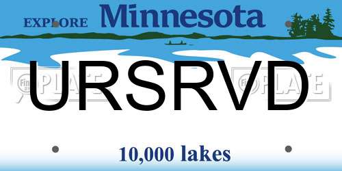 URSRVD Minnesota License Plate