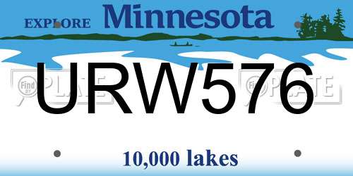 URW576 Minnesota License Plate