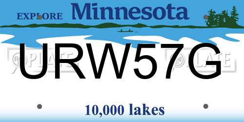 URW57G Minnesota License Plate