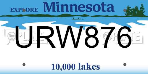 URW876 Minnesota License Plate