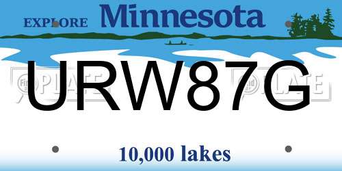 URW87G Minnesota License Plate