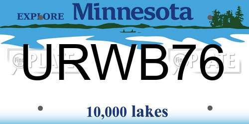 URWB76 Minnesota License Plate