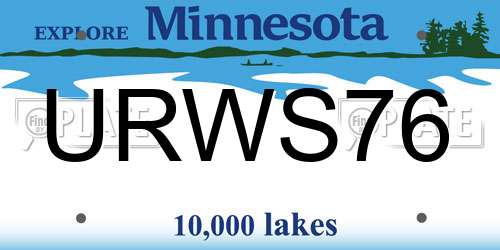 URWS76 Minnesota License Plate