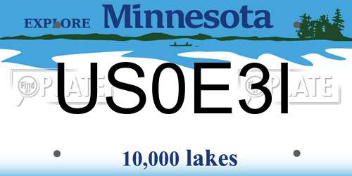 US0E3I Minnesota License Plate
