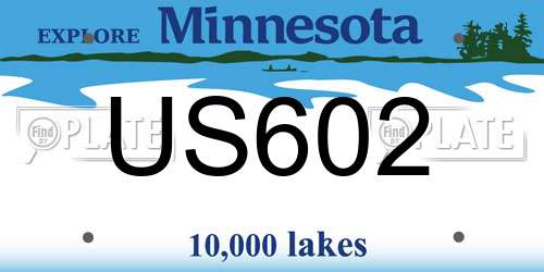 US602 Minnesota License Plate