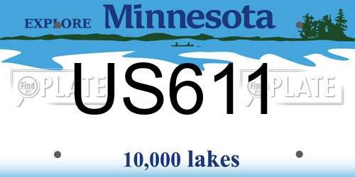 US611 Minnesota License Plate