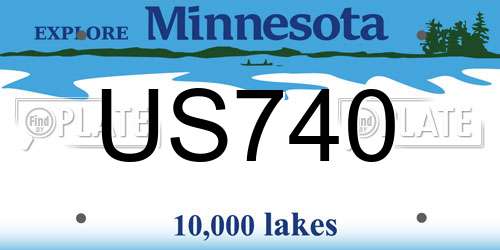 US740 Minnesota License Plate