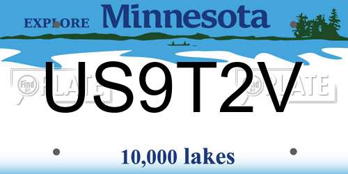 US9T2V Minnesota License Plate