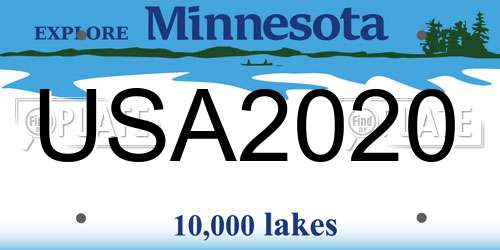 USA2020 Minnesota License Plate