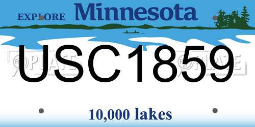 USC1859 Minnesota License Plate