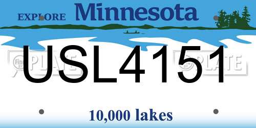 USL4151 Minnesota License Plate