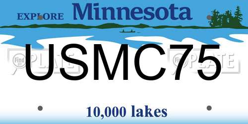 USMC75 Minnesota License Plate