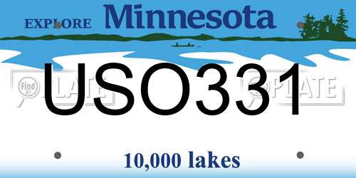 USO331 Minnesota License Plate