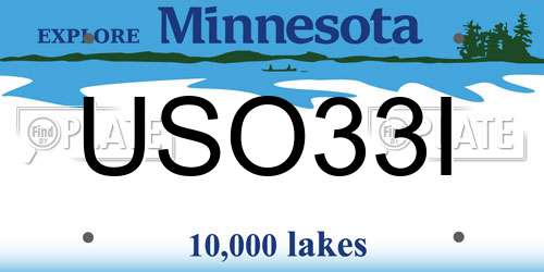 USO33I Minnesota License Plate