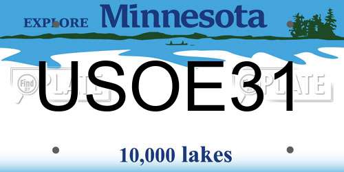 USOE31 Minnesota License Plate