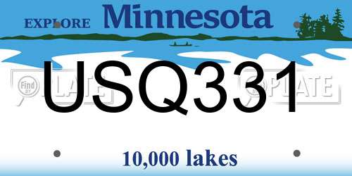 USQ331 Minnesota License Plate